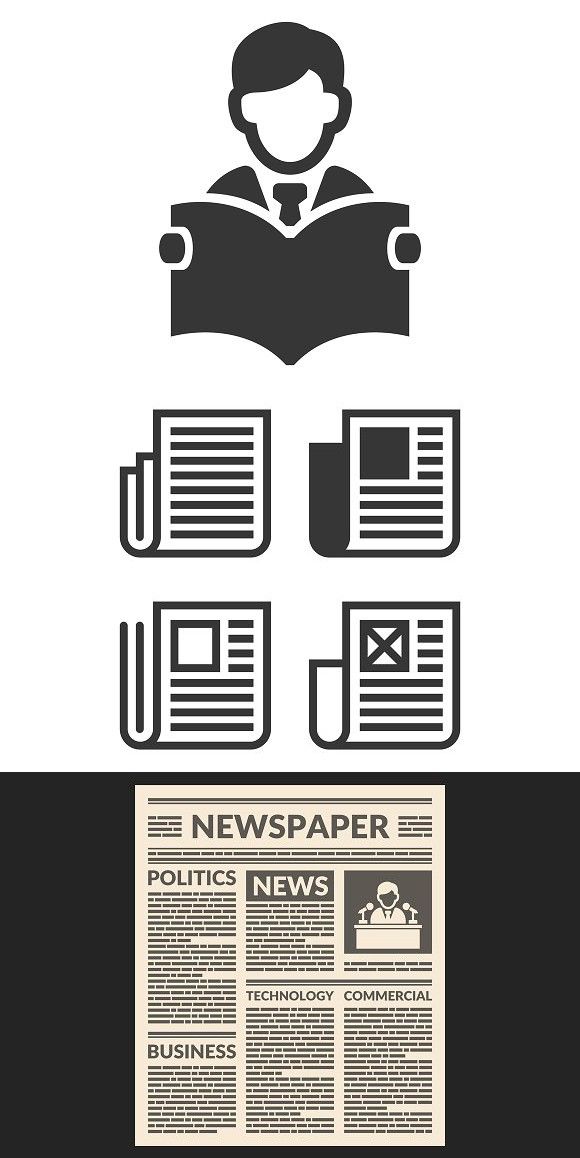 580x1158 Vintage Newspaper Icons Set A Day Of Armani Vintage Newspaper