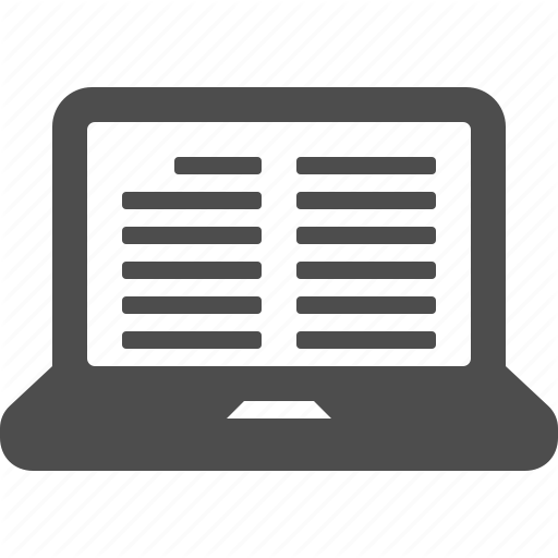 512x512 Article, E Mail, Laptop, News, Online, Reading, Text Icon