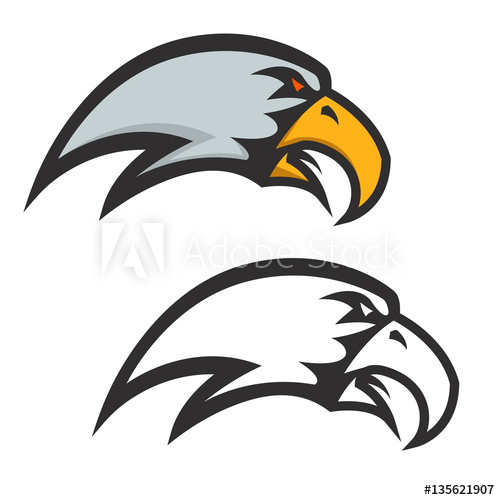 500x500 Eagle Head Icon Isolated On White Background Vector Design Elem