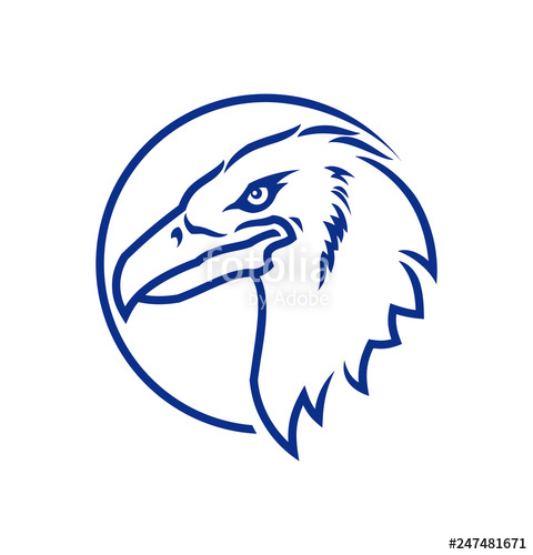 480x500 Eagle Head Icon Eagle Silhouette In Circle Stock Image