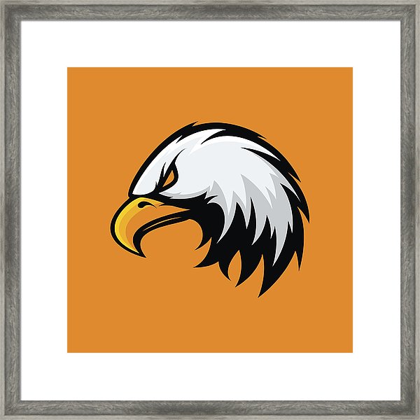 600x600 Furious Eagle Head Sport Vector Icon Concept Isolated On Orange
