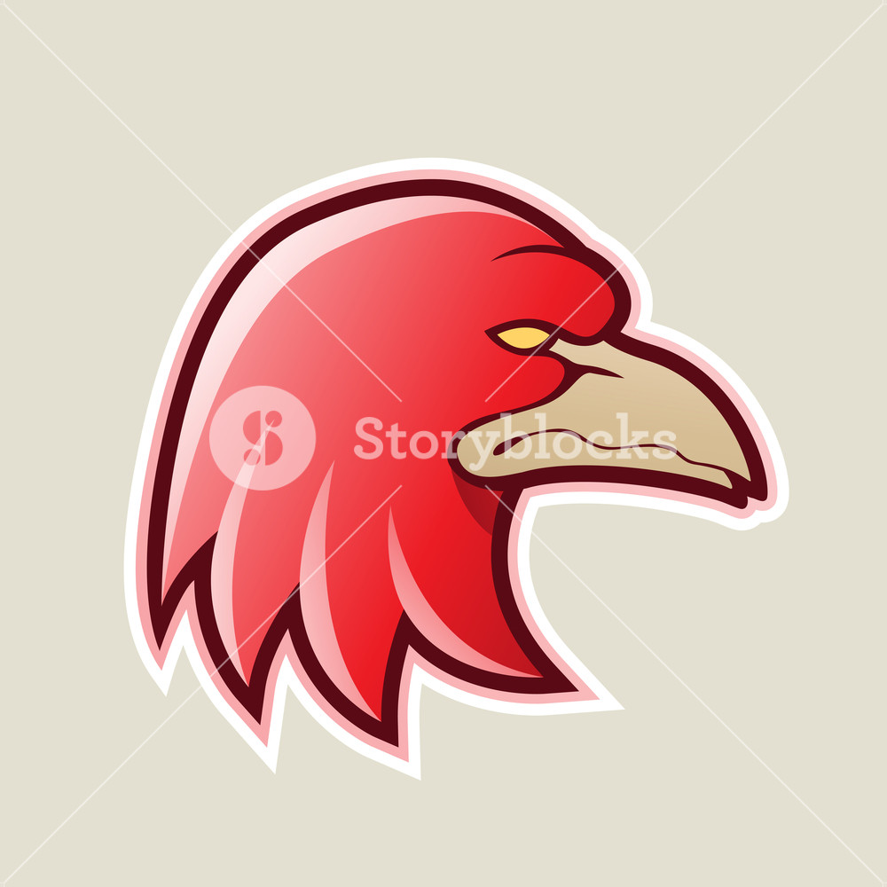 1000x1000 Vector Illustration Of Red Eagle Head Cartoon Icon Isolated