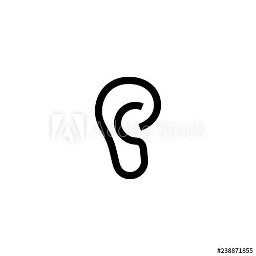 500x500 Ear Vector Icon Ear Sign On White Background Ear Icon For Web