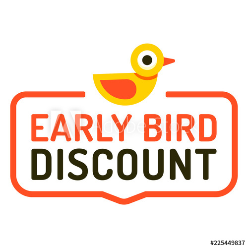 500x500 Early Bird Discount Badge Icon Vector Illustration On White