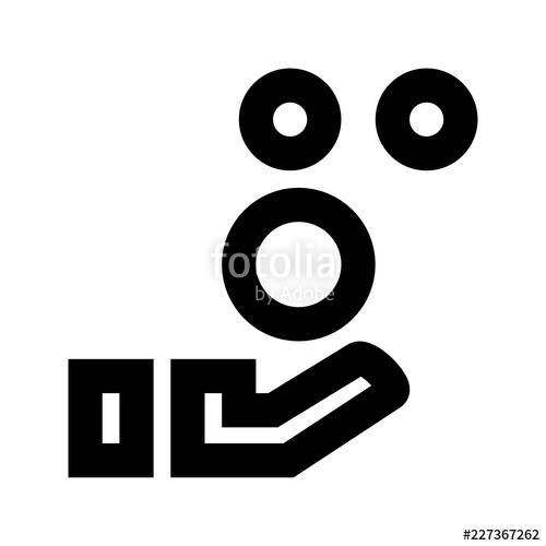 500x500 Earn Money Hand Cash Coins Revenue Vector Icon Stock Image