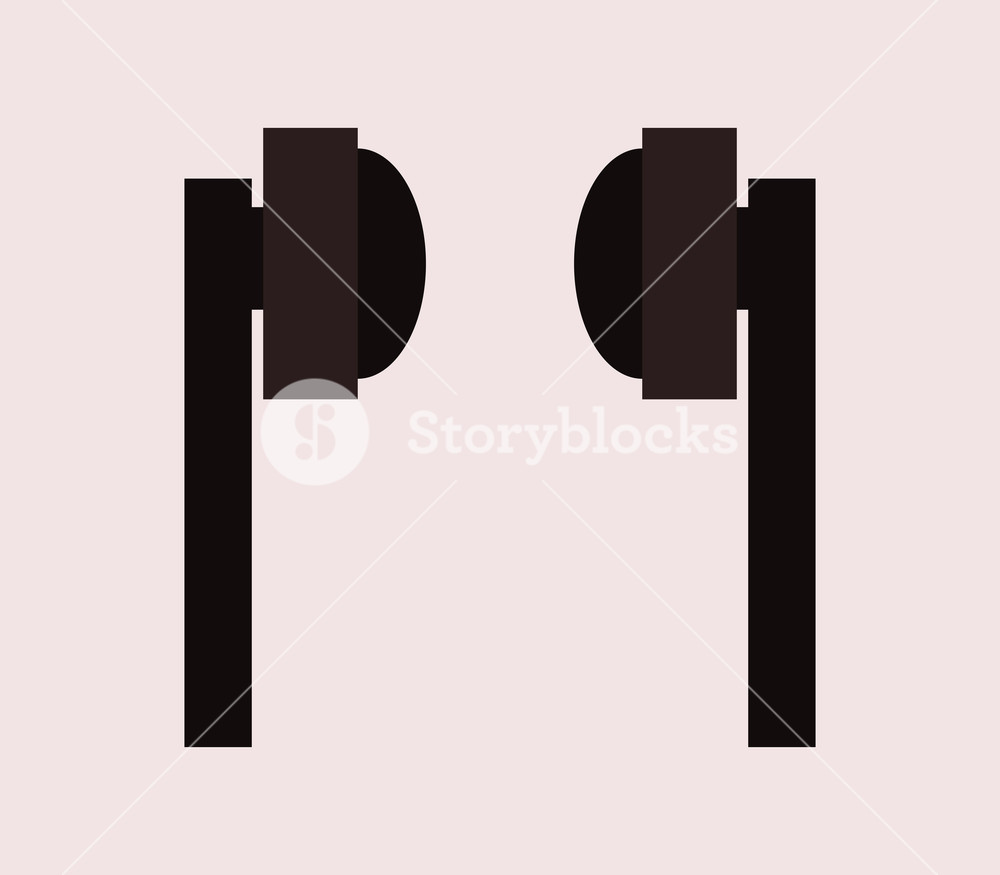 1000x875 Earphone Icon On White Background Royalty Free Stock Image