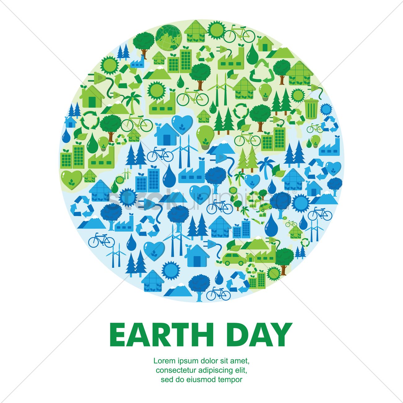 1300x1300 Earth Day Icon Concepts Vector Image