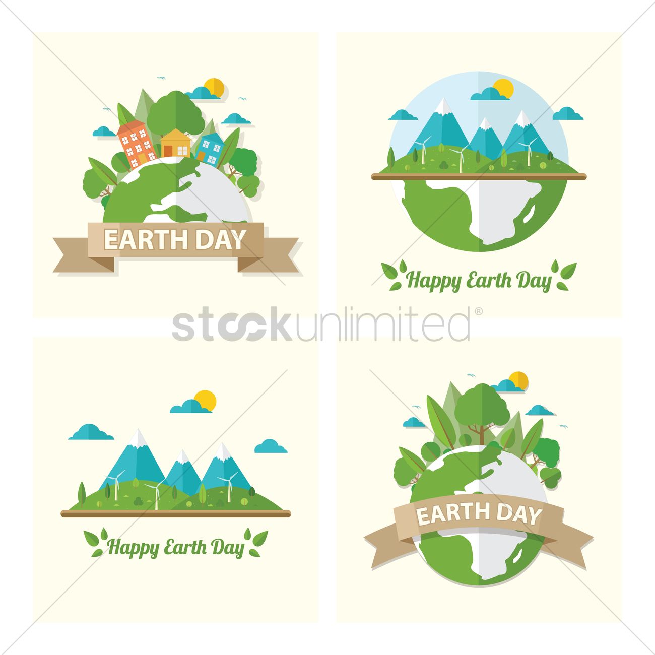 1300x1300 Set Of Earth Day Icons Vector Image