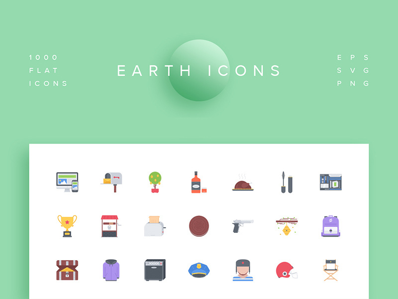 800x600 Earth Icons Flat Style