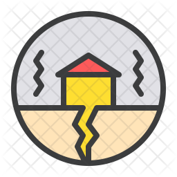 256x256 Earthquake Icon Of Colored Outline Style