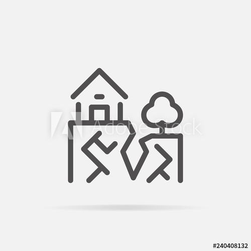 500x500 Earthquake Icon In Line Style