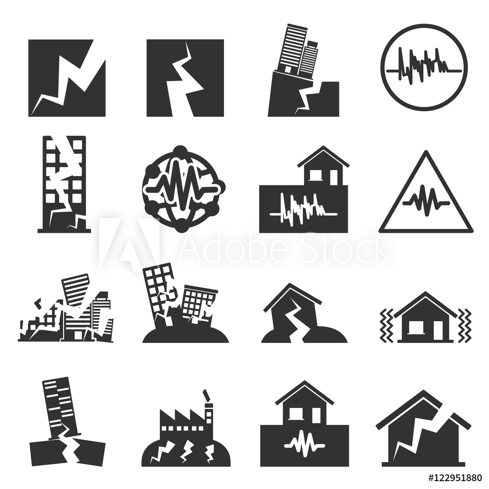 1000x1000 Fotografie, Obraz Earthquake Icon Posters Cz
