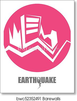 292x382 Vector Earthquake Insurance Icon With Damaged House Isolated