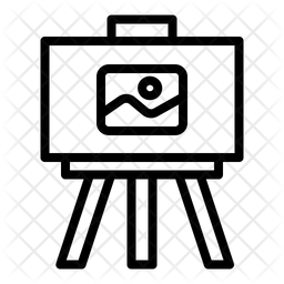 256x256 Easel Icon Of Line Style