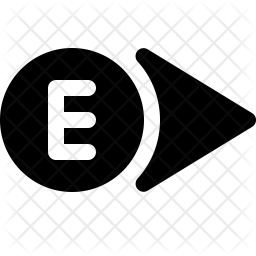 256x256 East Direction Icon Of Glyph Style