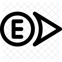 256x256 East Direction Icon Of Line Style