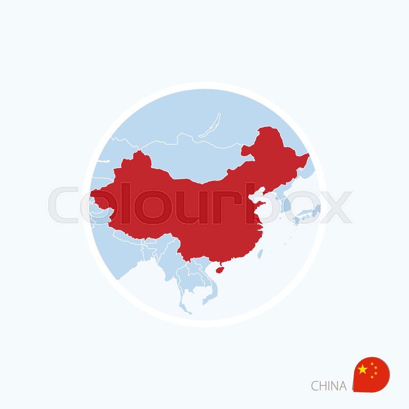 800x800 Map Icon Of China Blue Map Of East Stock Vector Colourbox
