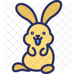 256x256 Easter Bunny Icon Of Colored Outline Style
