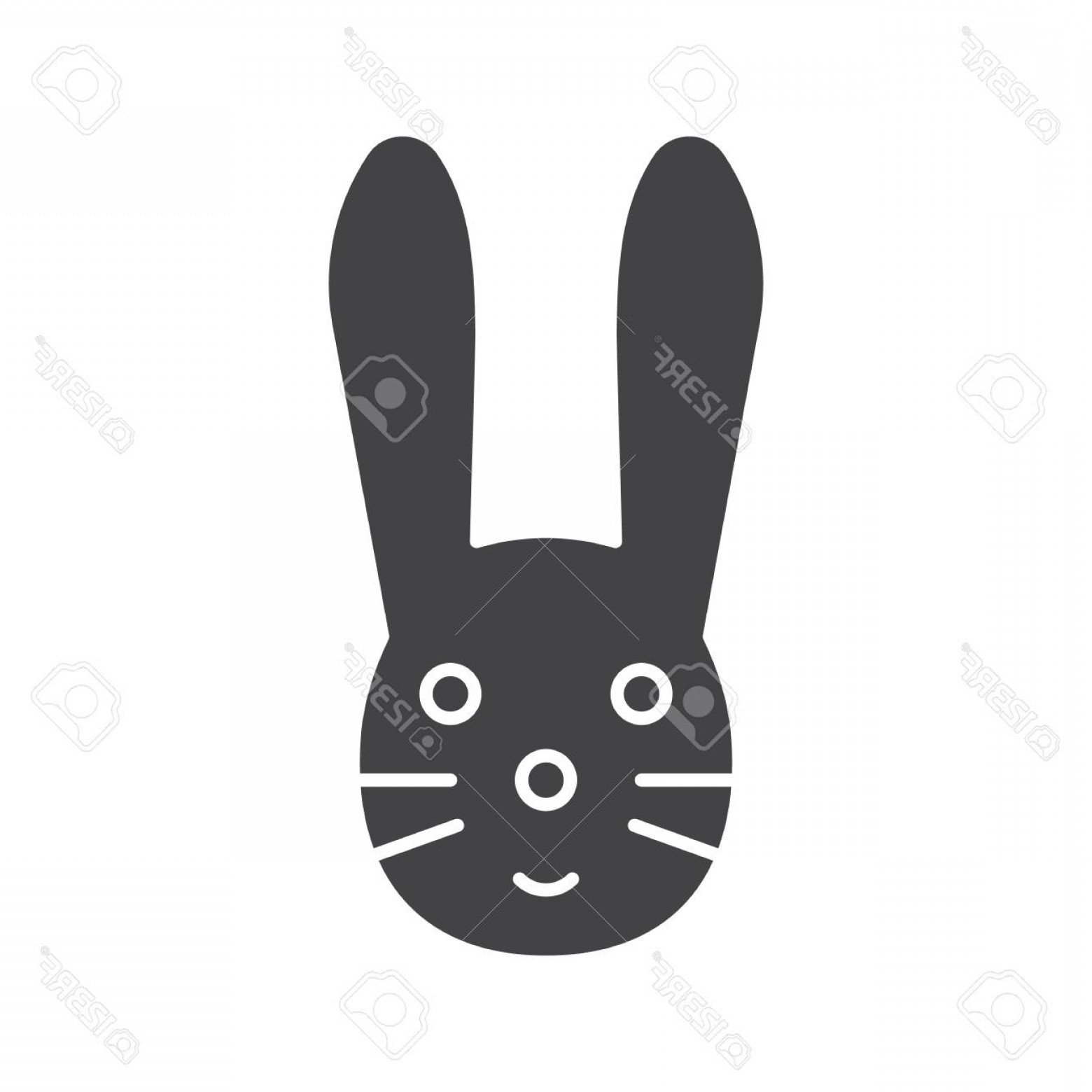 1560x1560 Photostock Vector Easter Bunny Glyph Icon Rabbit Silhouette Symbol