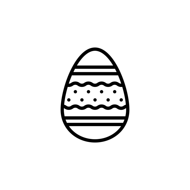 640x640 Easter Egg Icon Vector Illustration In Line Style For Any Purpose