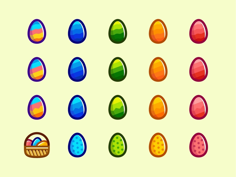 800x600 Easter Eggs Icons Set