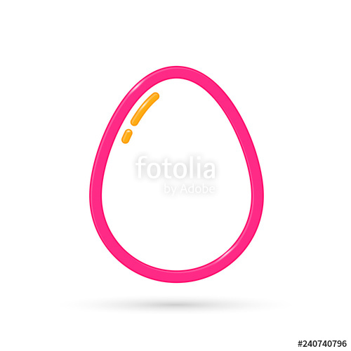 500x500 Easter Egg Icon, Graphic Design Template, Outline App Sign, Vector