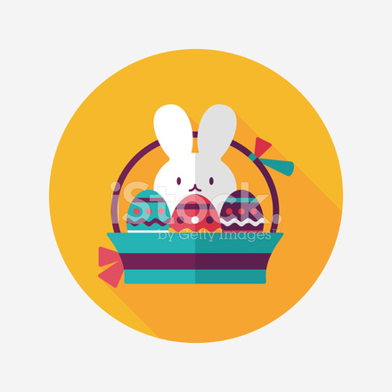 440x440 Easter Bunny Flat Icon With Long Stock Vector
