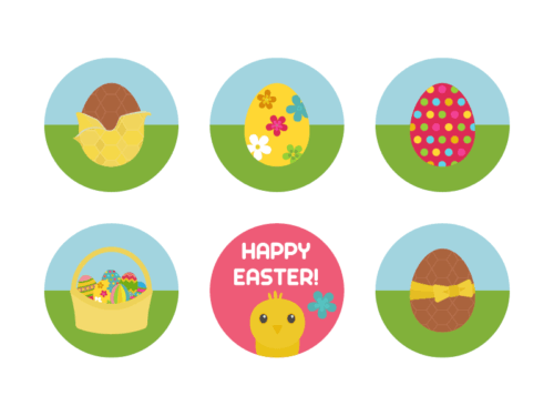 500x375 Vector Easter Flat Icons On Round Icons Premium Download