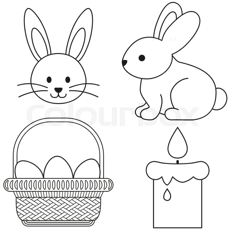 800x800 Line Art Black And White Easter Icon Stock Vector Colourbox