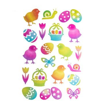 350x350 Holographic Easter Icon Stickers
