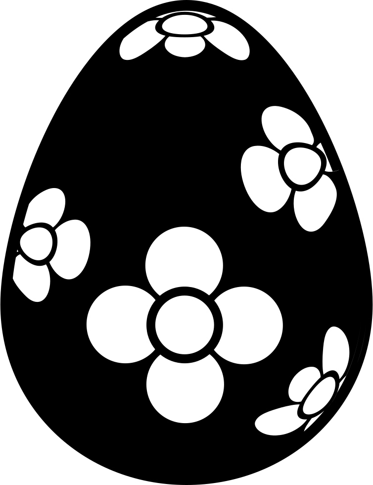 754x980 Easter Egg With Flowers Design Png Icon Free Download