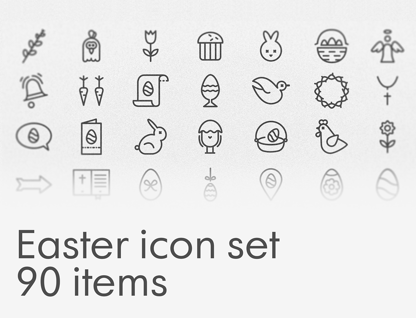 1400x1071 Free Easter Icon Set, Items On Behance