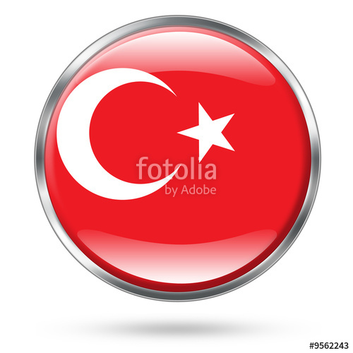 500x500 Turkey Flag Icon Button Series Easy To Extract Stock Photo