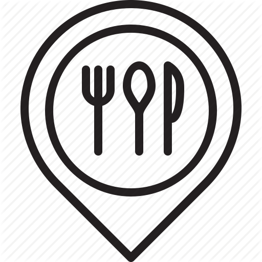 512x512 Eat, Food, Location, Map, Pin, Restaurant Icon