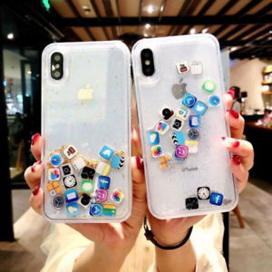 300x300 App Icon Dynamic Liquid Glitter Quicksand Clear Case Cover