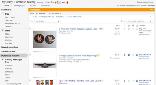 535x292 Ebay's Purchase History Link