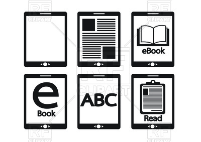 400x283 Set Of Ebook Reader Icons Vector Image Of Signs, Symbols, Maps