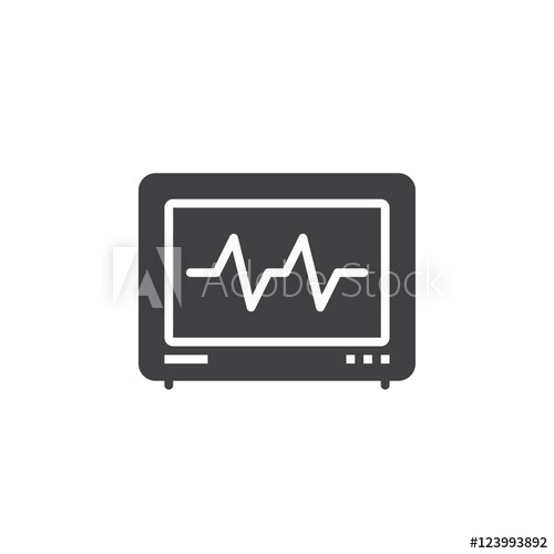 500x500 Electrocardiogram, Ecg Icon Vector, Solid Logo Illustration