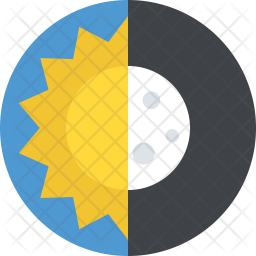 256x256 Solar Eclipse Icon Of Flat Style