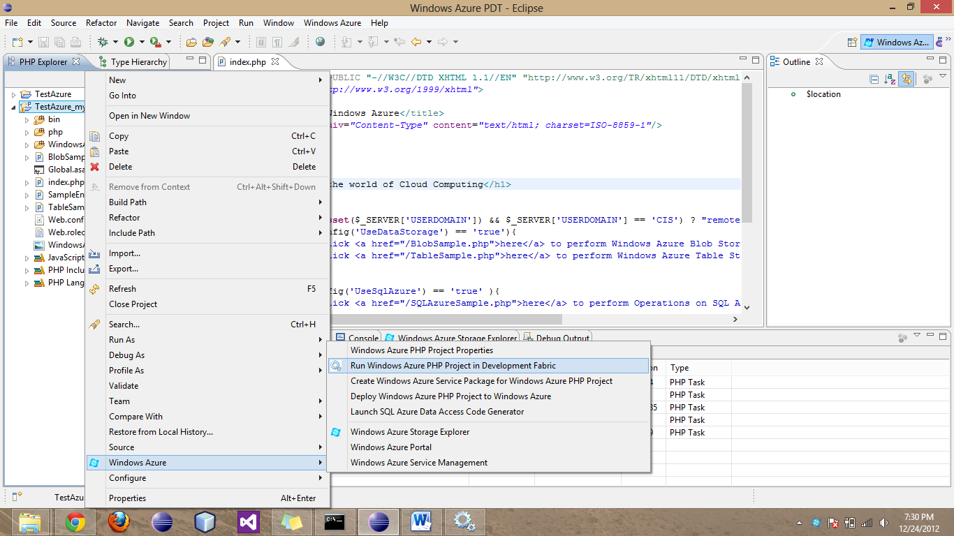 Windows Azure Pdt Eclipse Php Setting Up 1366x768 Windows Azure Pdt Eclipse Php Setting Up