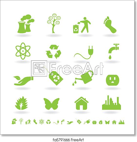 561x581 Free Art Print Of Green Eco Icon Set Eco Friendly Icon Set