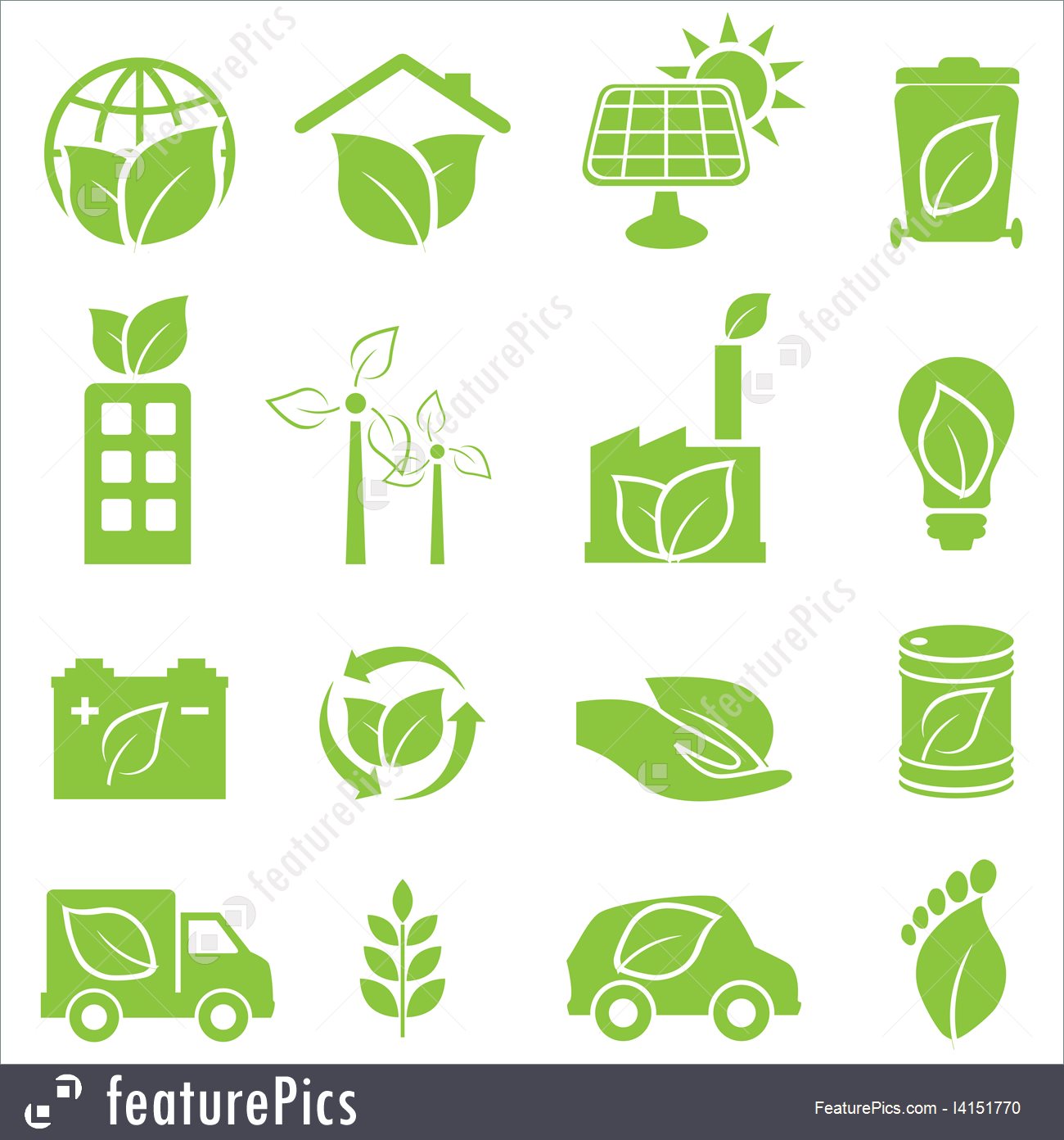 1300x1392 Green Eco And Environment Icons Illustration