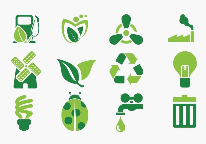 700x490 Green Eco Icon Vector Pack