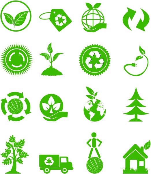 523x600 Green Ecology Icons Free Vector In Adobe Illustrator
