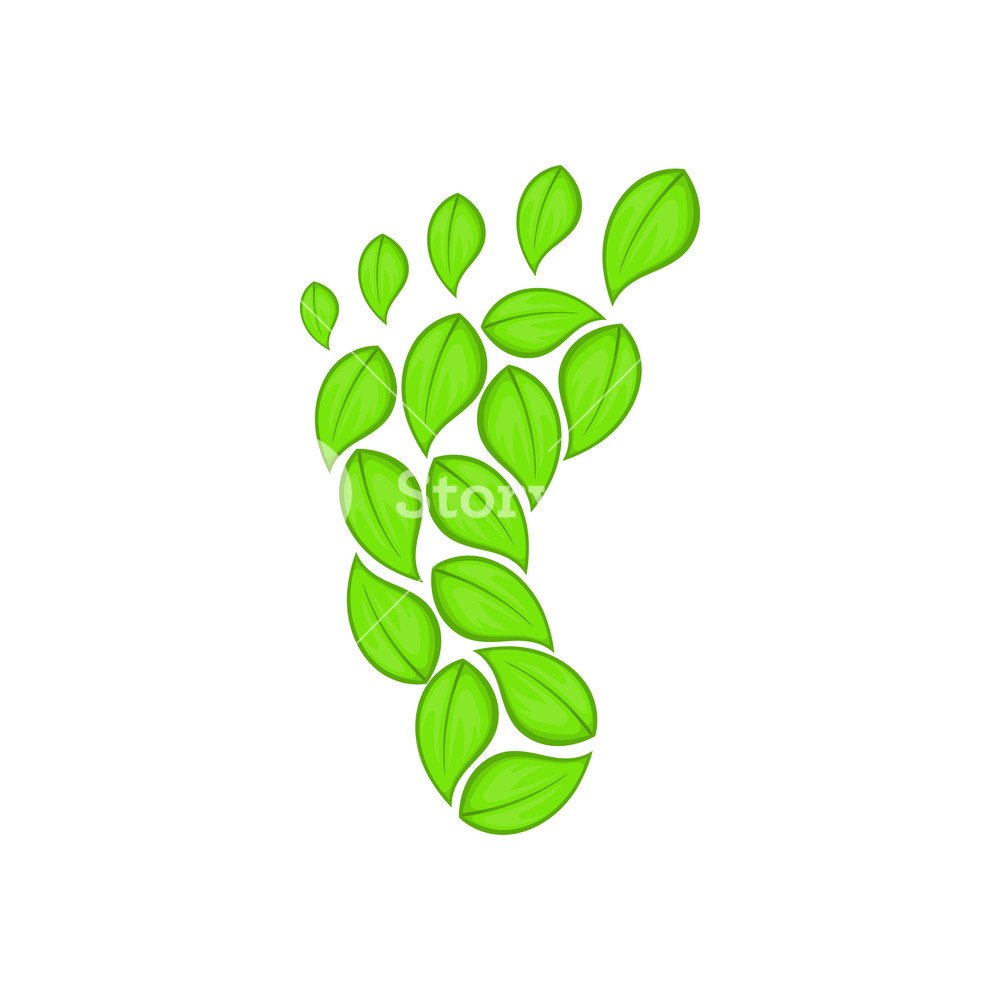 1000x1000 Eco Footprint Icon In Cartoon Style Isolated On White Background