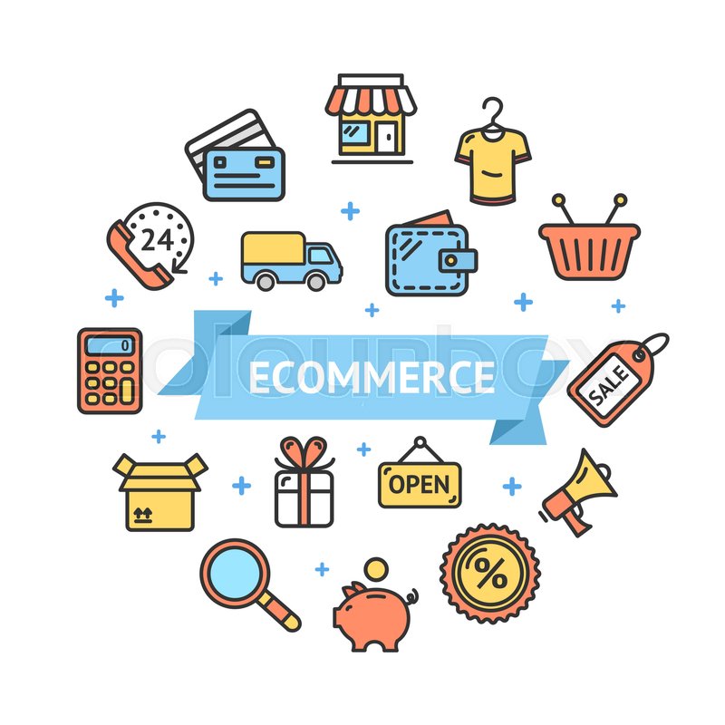 800x800 Ecommerce Icon Round Design Template Stock Vector Colourbox