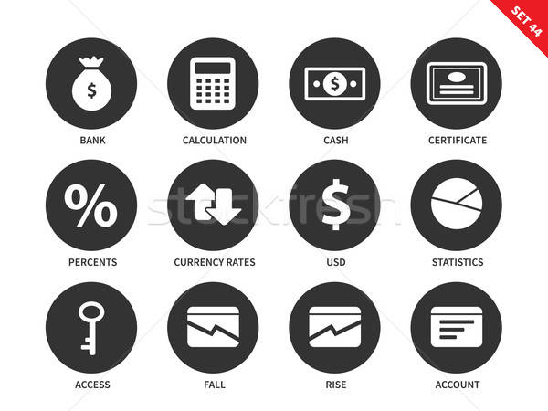 600x450 Economy Icons On White Background Vector Illustration Vector