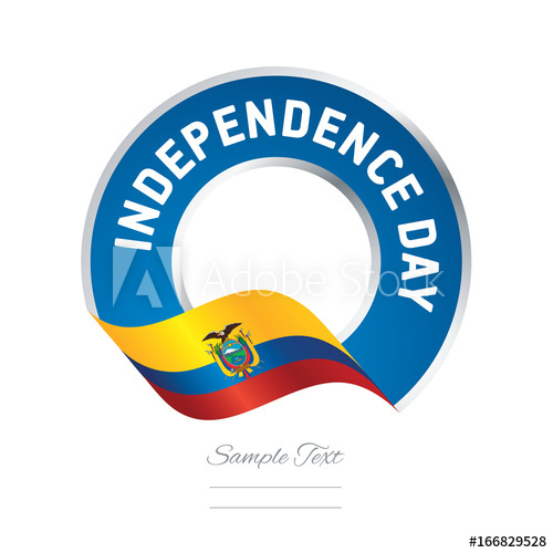 500x500 Independence Day Ecuador Flag Ribbon Color Label Logo Icon