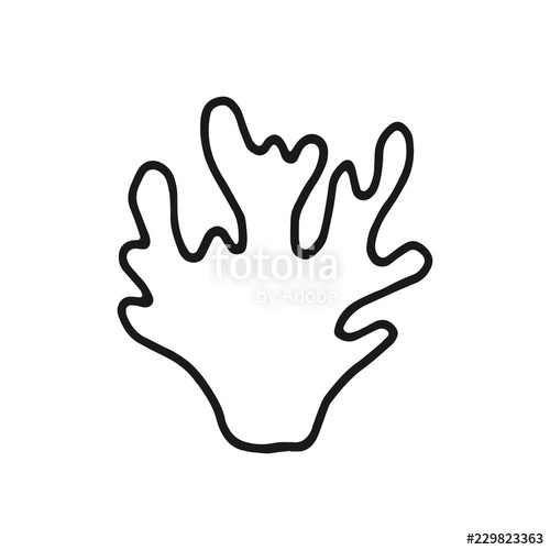 500x500 Algae Underwater Edible Icon Linear Sketch Isolated Weed Stock