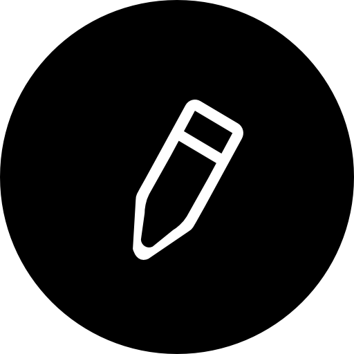 512x512 Pencil Edit Black Circular Button Interface Symbol Icons Free